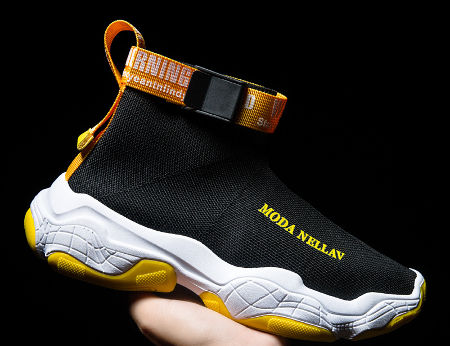 Breathable Sneakers Men High Heel Knit Platform Men Seneakr Shoes