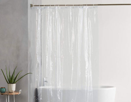Shower Curtain Liner Clear Metal, Non Toxic Clear Shower Curtain Liner
