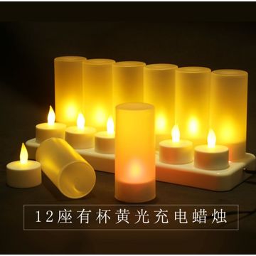 Bougies LED 12-15 heures rechargeables 12 pcs, bougies sans flamme et  sûres, bougie