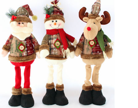 Christmas Snowman Extendable Standing Doll Figurine Decorations Ornaments Y3O6 