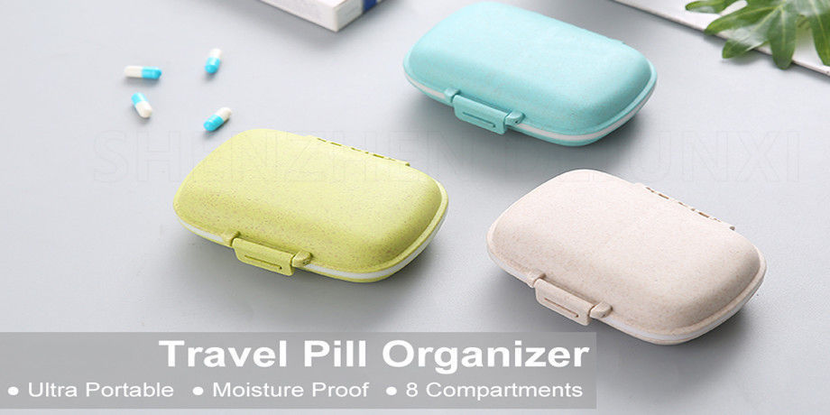 5 Pieces 8 Compartments Travel Pill Organizer Box Moisture Proof Small Pill  Case Purse Pocket Portable Daily Pill Container Holder Compatible With Med