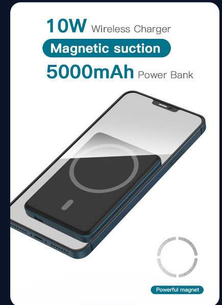 Magnetic suction multifunctional wireless charger 5000mah power bank ISO BSCI maufacturer supplier
