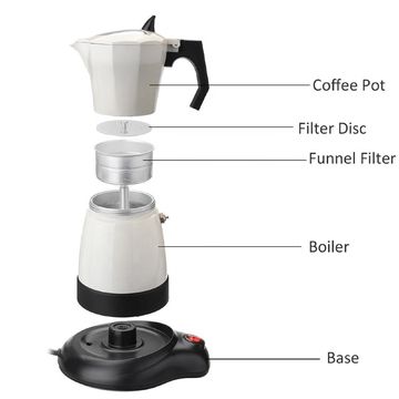 Household Electric Heated Mocha Coffee Maker 300ml - China Moka Coffee Pot  and Aluminum Coffee Pot price