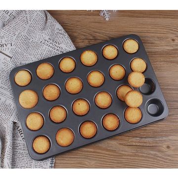 Mini Silicone Cupcake Pan Set, 2-Piece Mini 24 Cups Muffin Pan