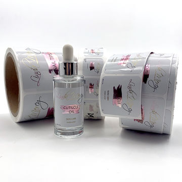China Custom cosmetic Logo Sticker waterproof Self Adhesive Vinyl Roll ...