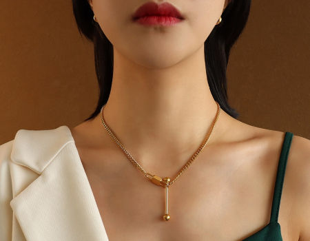 Woman New Sale Titanium steel Bear Pendant Stud Earrings Necklace Jewelry Sets