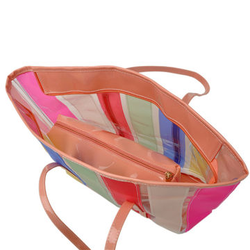 New Summer Jelly Tote Bag Fashion Printed Transparent Beach Bag For Travel