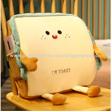 Simulation Toast Bread Cushion Stuffed Memory Foam Bread Seat