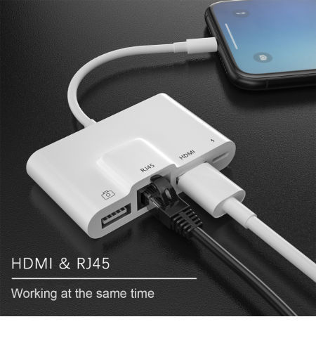 Lightning To Hdmi Usb3 0 Rj45 Ethernet For Iphone Lan Wired Network Adapter 4 In 1 Camera Adapter Lighting To Hdmi Adapter Rj45 Ethernet For Iphone Camera Adapter Buy China Lighting To Hdmi