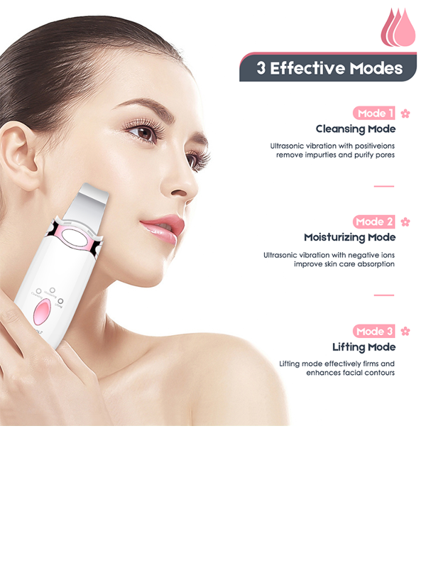 China Skin Cleaner Electric Wrinkle Removal Ultrasonic Skin Scrubber ...