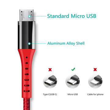 Nouveau câble tressé longue durée 1m 2m Micro 5pin Chargeur haute vitesse USB 2.0 Micro USB câble pour B2B
