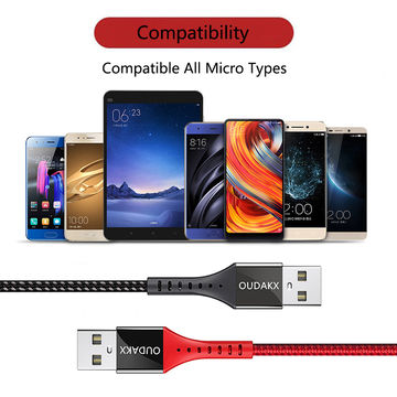 Nouveau câble tressé longue durée 1m 2m Micro 5pin Chargeur haute vitesse USB 2.0 Micro USB câble pour B2B