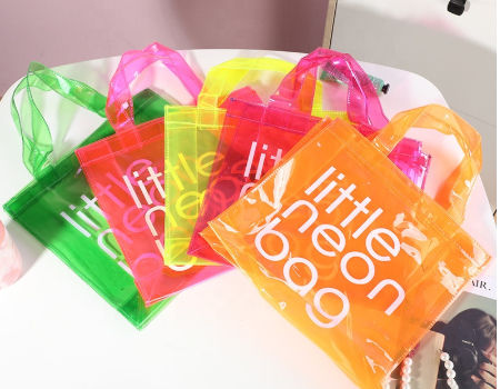 Wholesale 200Pcs/Lot Custom Logo Transparent PVC Beach Bag with Your Brand  Name Large Capacity Shopping Tote Customer Gift - AliExpress