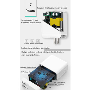Chargeur USB Multiple PD 60W Charge Rapide 4.0 3.0 Pour Pro Max Pad Mac book SCP QC4.0 QC3.0 - Charge Rapide pour Appareils Mobiles