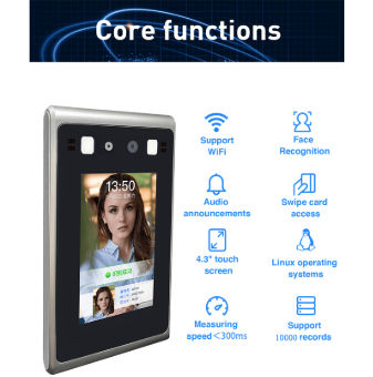 Dynamic Facial Recognition touch screen Time Attendance Recorder ...