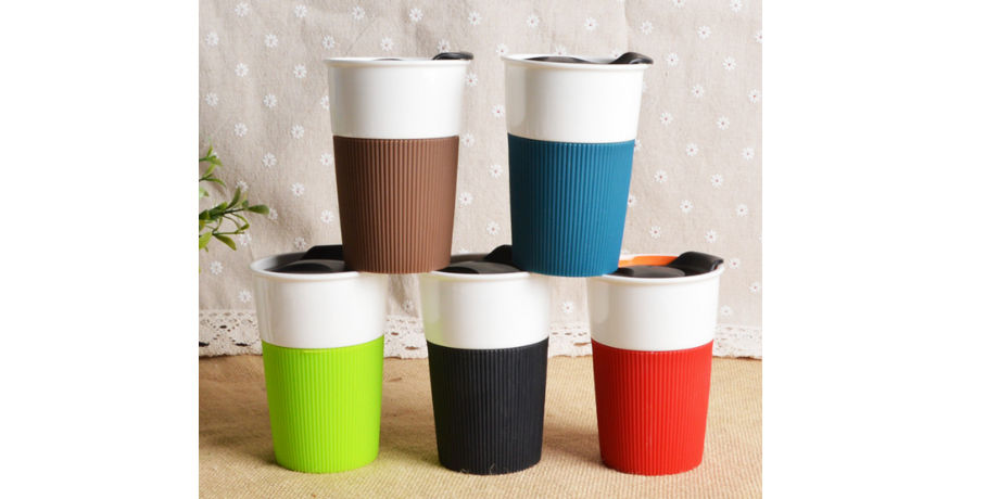 WELTRXE Reusable Coffee Mug with Lid Insulated Double Wall Coffee Cup with Silicon Protection Cappuccino Cups Wine Glass Tumbler