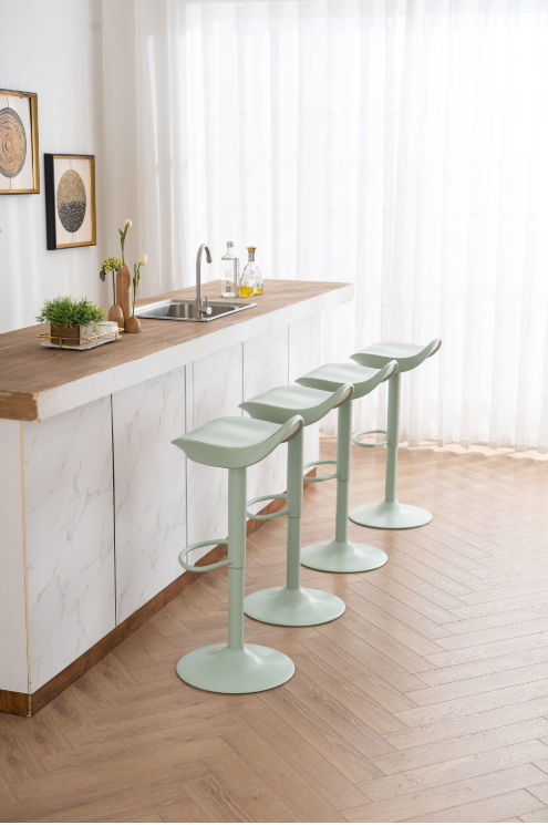 Mint Green Abs Bar Chair Easy Assembly Bar Stools With Adjustable