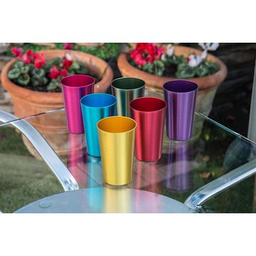 Set of 4 Vintage Aluminum Tumblers 