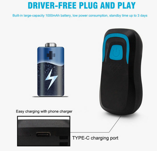 China 125kHz Portable NFC Bluetooth Card Reader 2D 1d Barcode Scanner