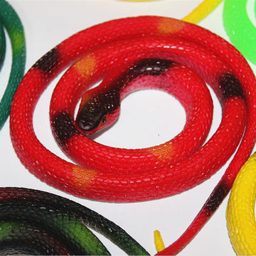 Multicolor two-headed cobra rubber snake toy