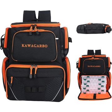 Grand Sac à Dos De Pêche étanche - Rangement Pour Cannes Et Matériel - Noir