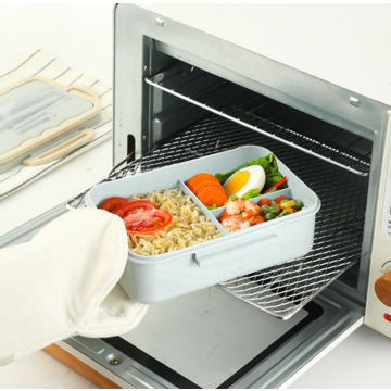 Buy Wholesale China Wheat Straw Plastic Bento Box Microwave Heated