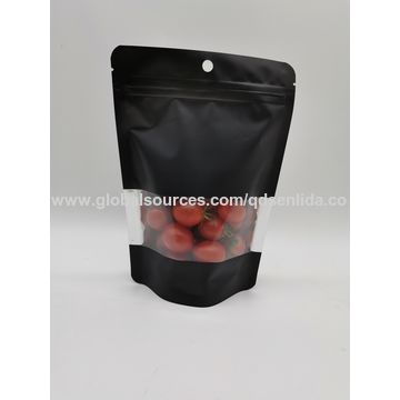 Food Safe Bags with Die Cut Handle and Window, Plastic Zipper Bags for  Snacks