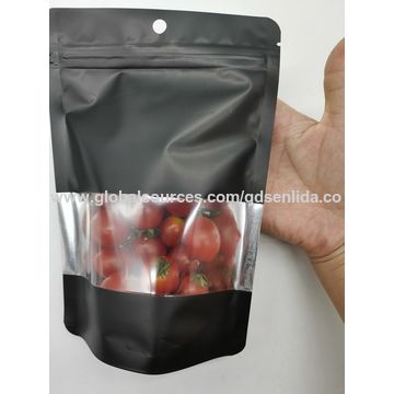 Food Safe Bags with Die Cut Handle and Window, Plastic Zipper Bags for  Snacks