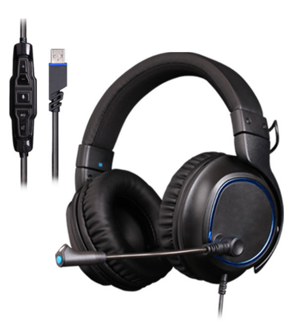 OEM / ODM deep bass gaming headsets, gaming headsets for PS4, wired USB