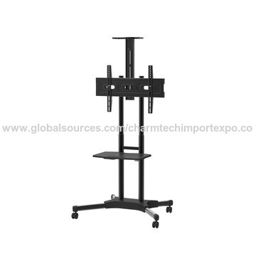 Soporte móvil para TV con altura ajustable y estante para DVD