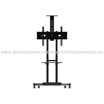 Soporte móvil para TV con altura ajustable y estante para DVD