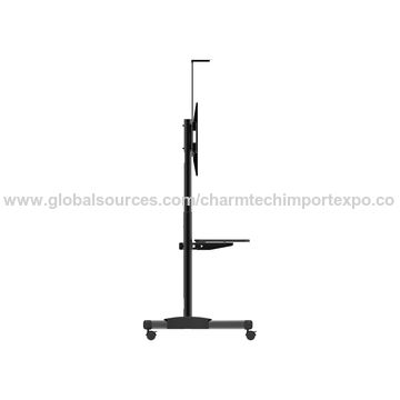 Soporte móvil para TV con altura ajustable y estante para DVD