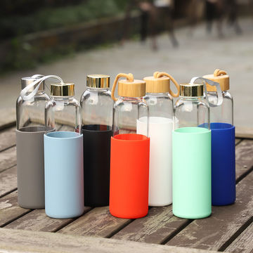 Wholesale 500ml 20oz Glass Tumbler Glass Water Bottle with Straw Silicone  Protective Sleeve Bamboo Lid - BPA Free - China Glass Water Bottle and Glass  Botlle price