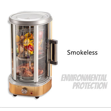 China Electric grill multi-function automatic rotating home smokeless ...