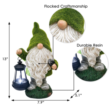 Flocking Gnomes Solar Garden Landscape Flower Lantern Christmas Ornament  Yard Moss Decor - China Gnome and Solar Powered LED price