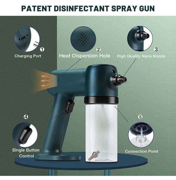 China 1200W disinfection spray gun handhold disinfectant wipe mist nano steam spray gun nano