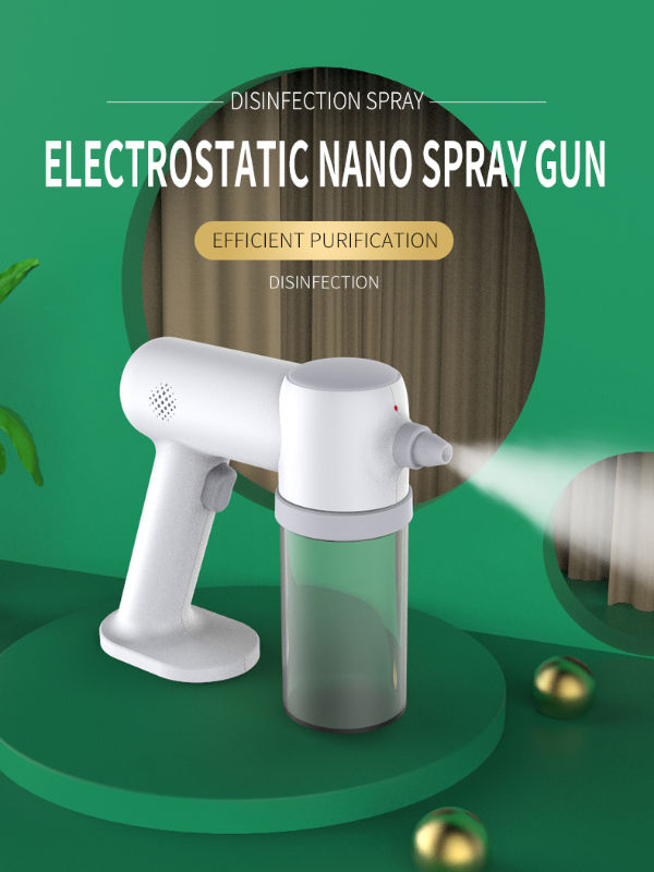 China 1200W disinfection spray gun handhold disinfectant wipe mist nano