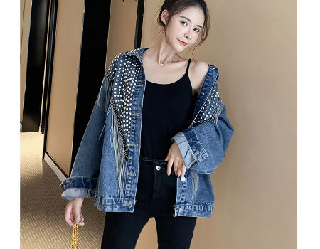 diamond studded jean jacket