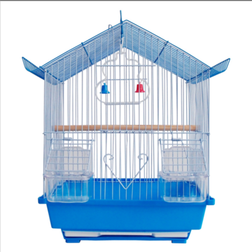  Portable Birdcage Round Bird Cage Hanging with Feeder Full  Set Plastic Bird Cage for Small Birds All Round Ventilation Removable Light  Birdcage (Color: Blue) : Pet Supplies