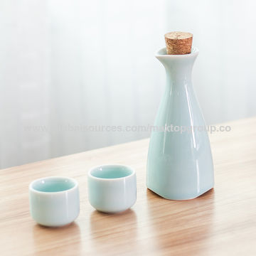 Ensemble de Sake Japonais en Céramique Noir et Blanc OEM pour la Maison