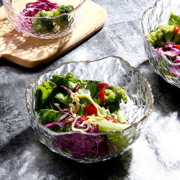Glass Serving Salad Bowl Dessert Bowl with Lid