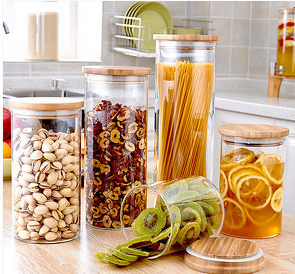Buy Wholesale China Kitchen Large Airtight Bulk Borosilicate Glass Food Storage  Container Jars With Lids & Glass Food Storage Container Jars at USD 3.5