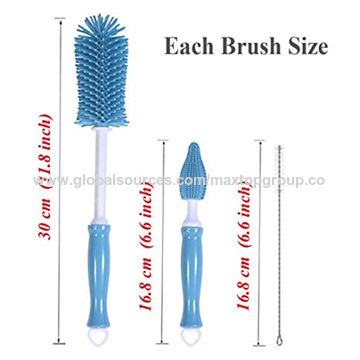 4 Pcs Dish Brush Set Dish Washing Brush With Suction Cup,soft Grip