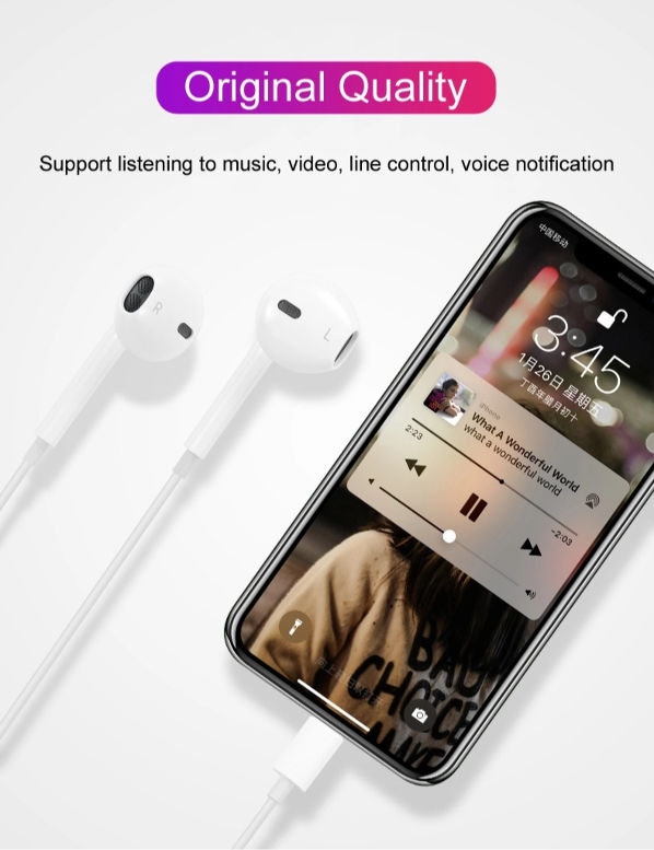 China Original Quality earpods with lightning connector for iPhone on