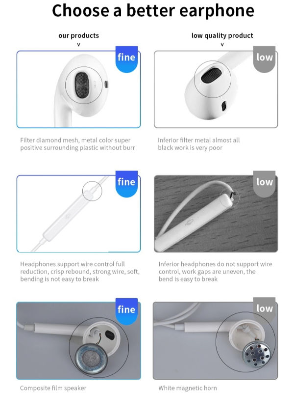 China Original Quality earpods with lightning connector for iPhone on