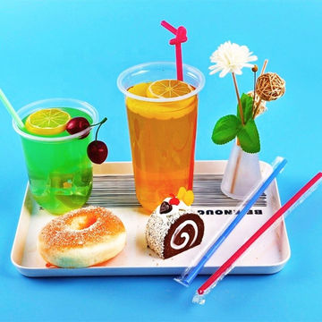 100 pcs Disposable Transparent Plastic Cup Juice Cups Cold Drinks Takeaway  Packaging (with Dome Lid) bubble tea coffee cup PVC