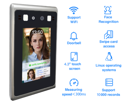 China Linux System 8-inchi Face Recognition smart door lock Rfid Access ...