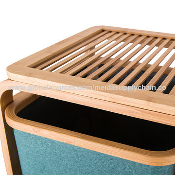 El lavadero extraible de bambú impermeable empaqueta el estante del cuarto de baño del almacenamiento de la cesta con los cajones