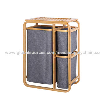 El lavadero extraible de bambú impermeable empaqueta el estante del cuarto de baño del almacenamiento de la cesta con los cajones