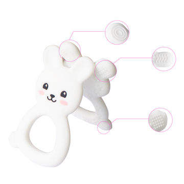 1Pc Baby Food Grade Silicone Teether Cute Rabbit Molar Toys Infant Teething  Accessories Solid Color Teether Newborn Chewing Gift - Realistic Reborn  Dolls for Sale